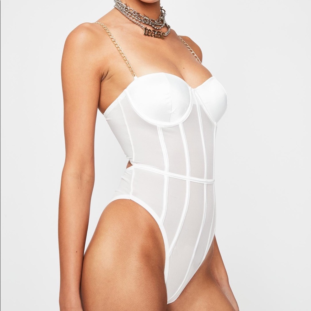 White mesh bodysuit